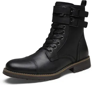 Vostey Mens Boots Motorcycle Casual Boots for Men Zipper Fashion Chukka Boots Mens
