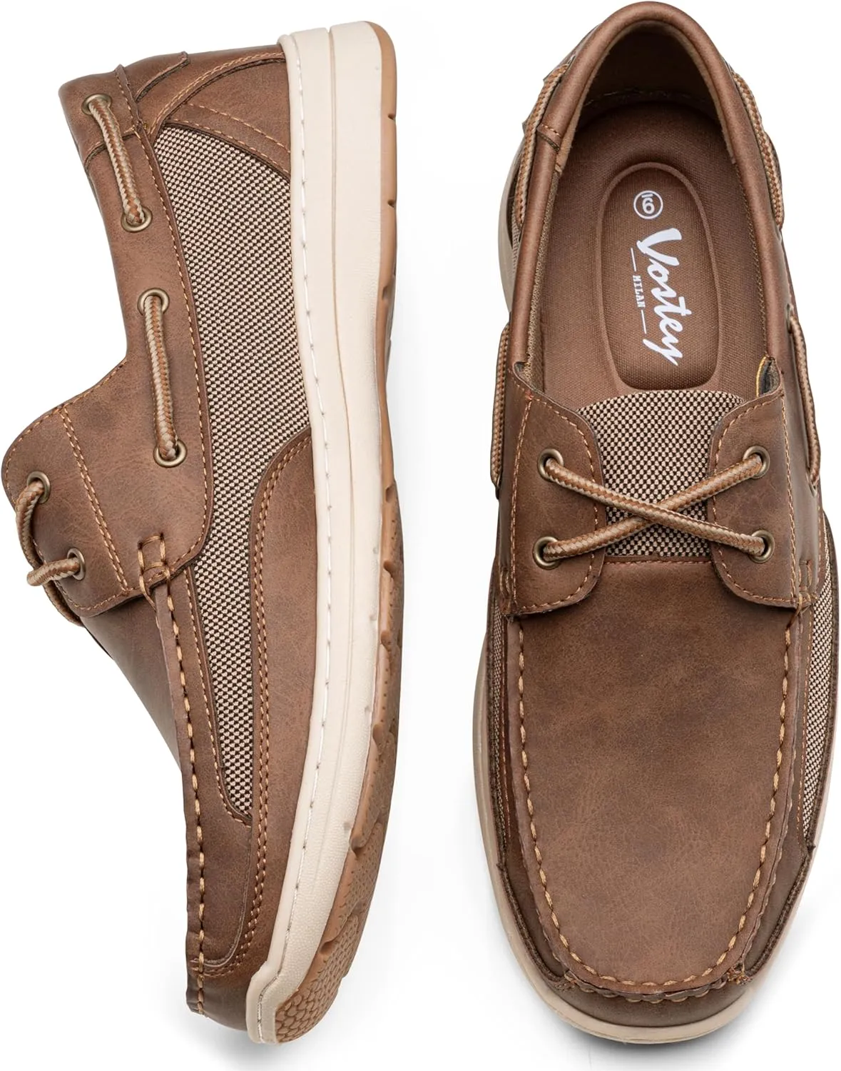 Vostey Men's Loafers & Slip-ons 3-Eye Boat Shoes Men Comfortable Casual Loafers for Men