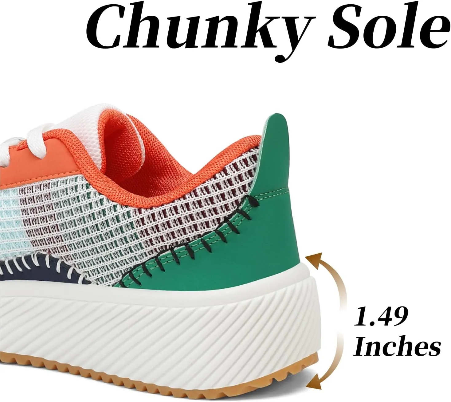 VZQ Platform Sneakers for Women,Comfortable Low Top Braided Womens Chunky Sneakers Casual Classic Tennis Shoes for Walking