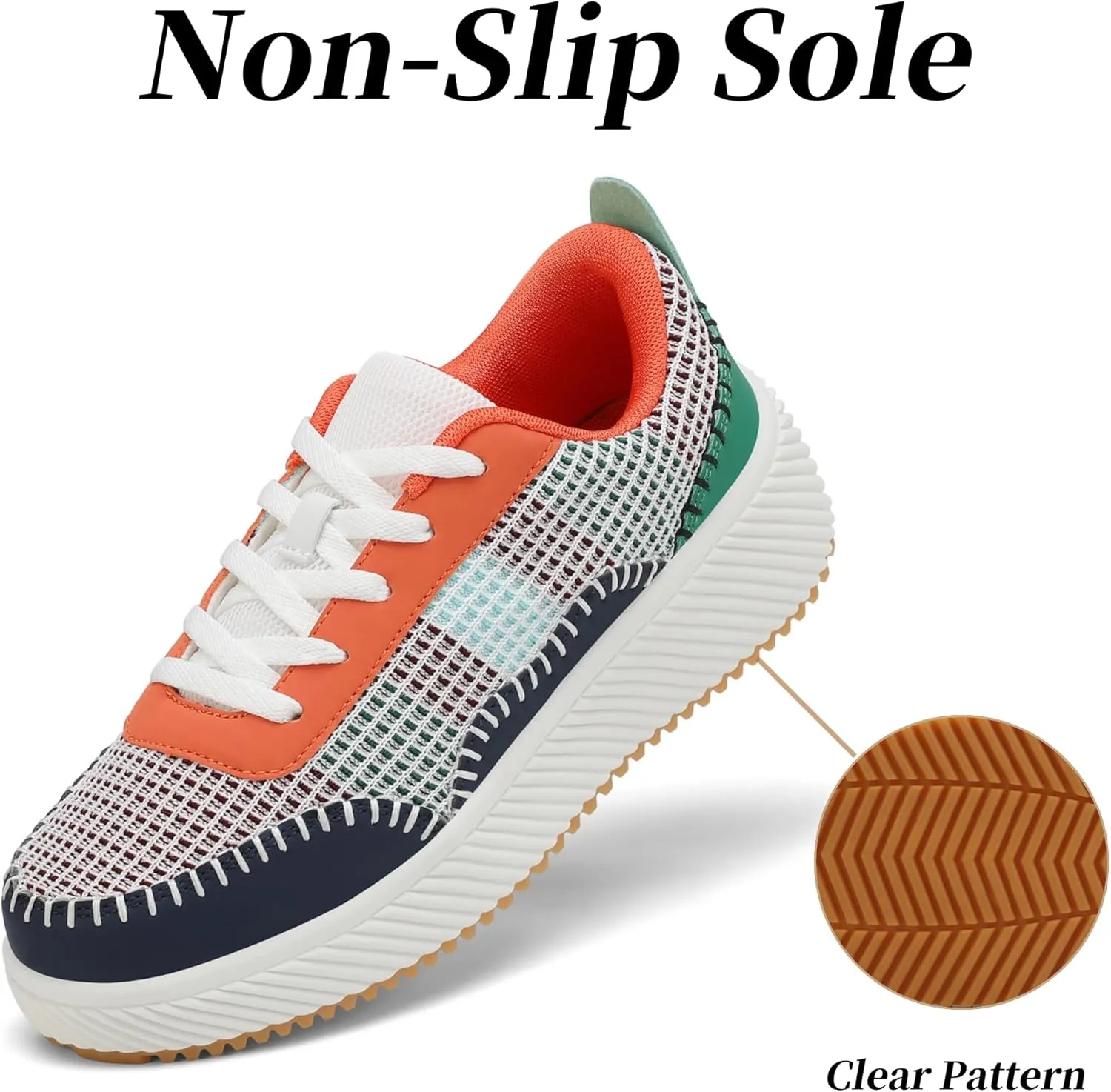 VZQ Platform Sneakers for Women,Comfortable Low Top Braided Womens Chunky Sneakers Casual Classic Tennis Shoes for Walking
