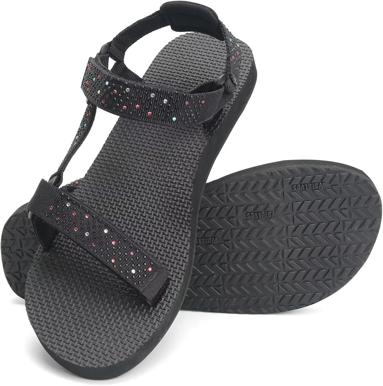 WateLves Womens-Sport-Sandals Outdoor Hiking Sandals with-Arch-Support Comfortable Webbing-Water-Athletic Beach-Sandals for Travel-Walking-Trekking-Camping