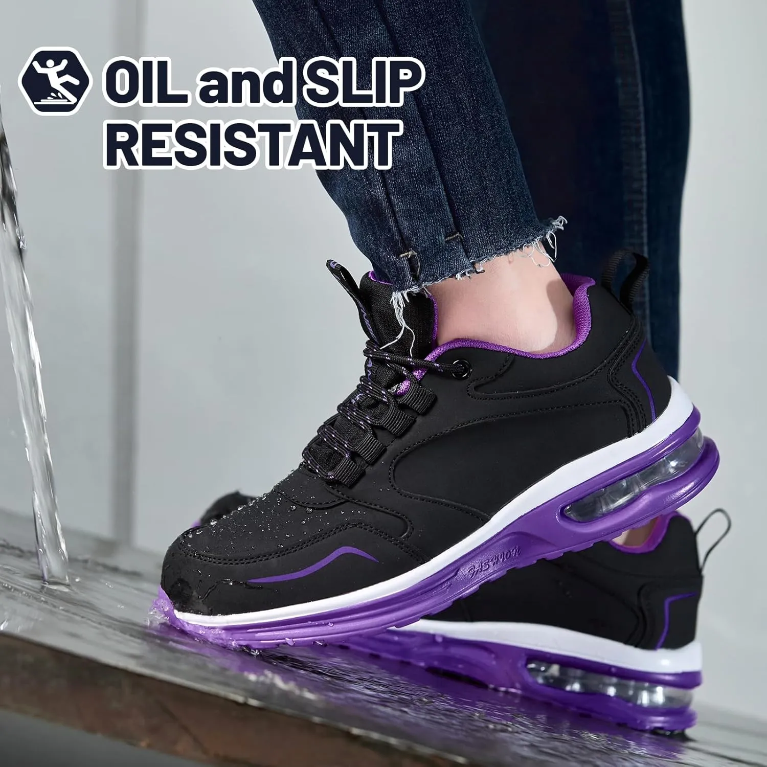 Waterproof Shoes for Women Wide Width Non Slip Sneakers for Work Chefs Food Service Water Resistant Walking Shoe Lightweight Slip Resistant Fashion Footwear for Nurse