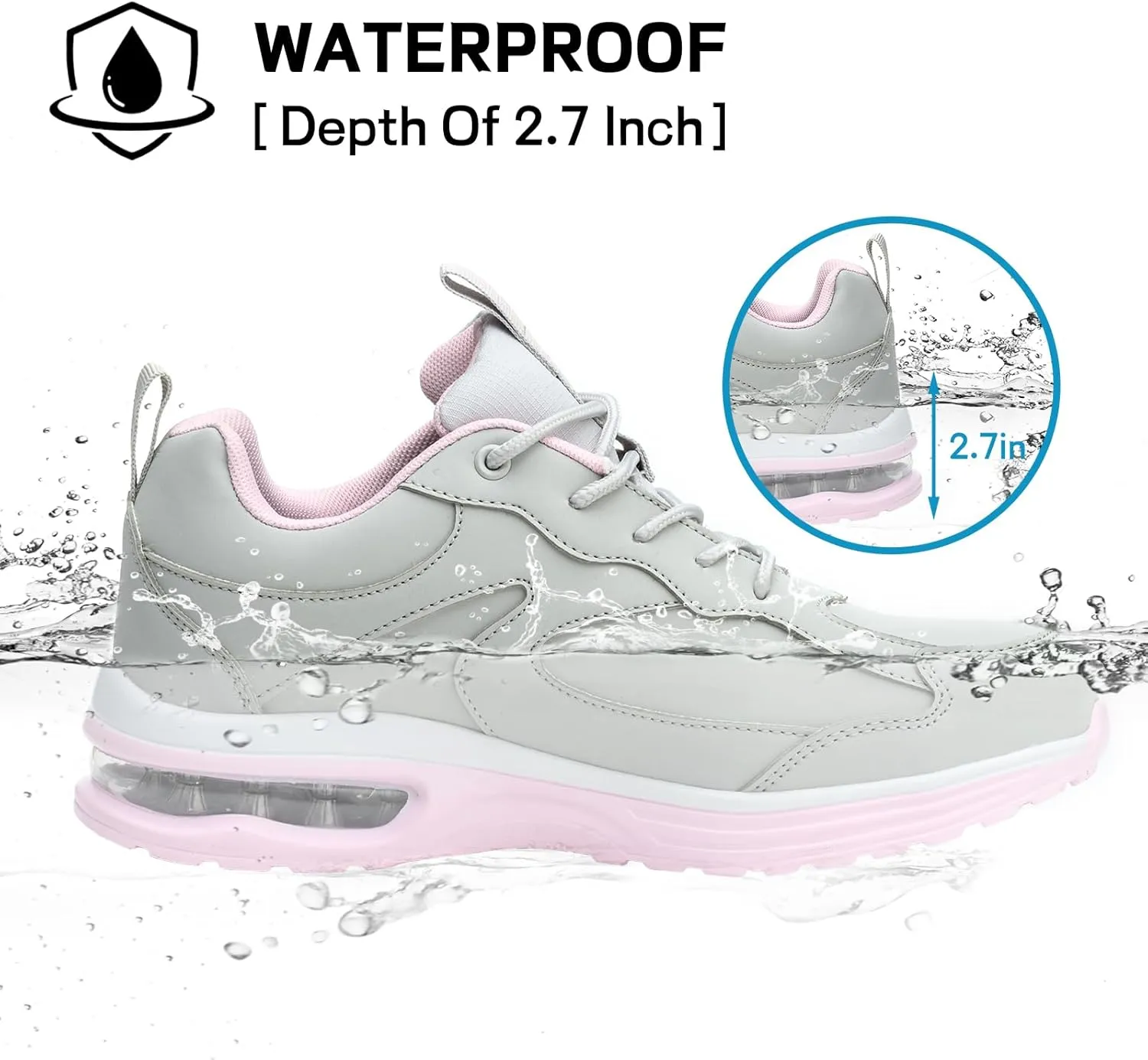 Waterproof Steel Toe Shoes for Women Non-Slip Puncture-Proof Work Safety Shoes Sneakers Comfortable Lightweight Fashion Footwear for Construction Industrial Shoes