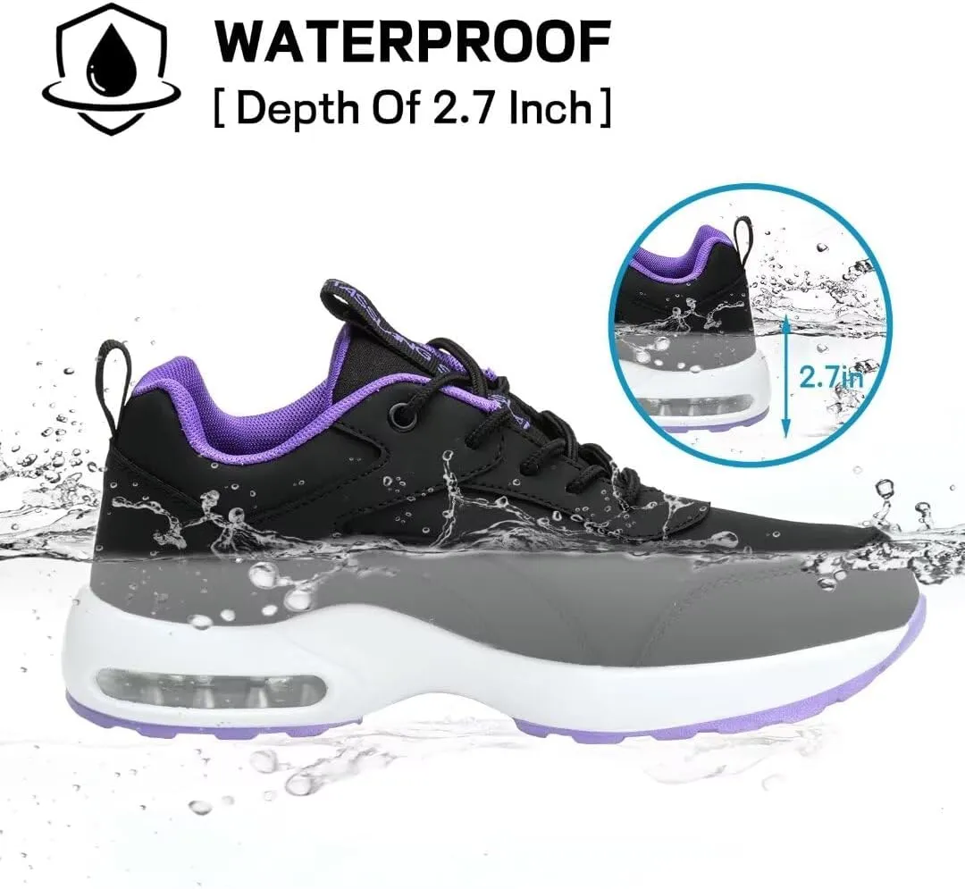 Waterproof Steel Toe Shoes for Women Non-Slip Puncture-Proof Work Safety Shoes Sneakers Comfortable Lightweight Fashion Footwear for Construction Industrial Shoes