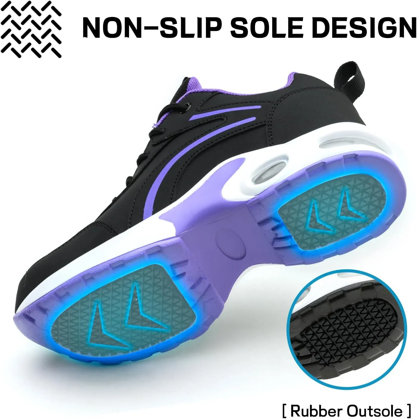 Waterproof Steel Toe Shoes for Women Non-Slip Puncture-Proof Work Safety Shoes Sneakers Comfortable Lightweight Fashion Footwear for Construction Industrial Shoes