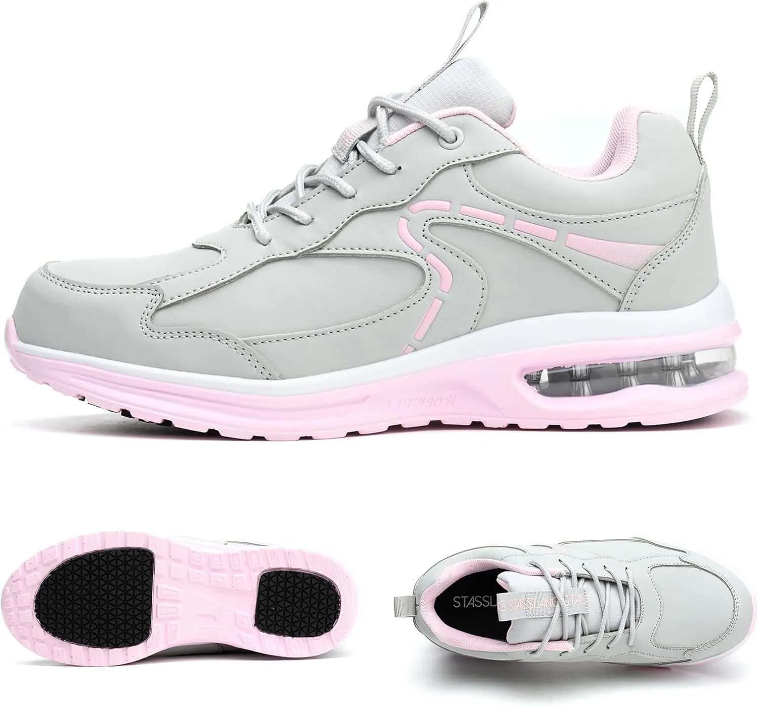 Waterproof Steel Toe Shoes for Women Non-Slip Puncture-Proof Work Safety Shoes Sneakers Comfortable Lightweight Fashion Footwear for Construction Industrial Shoes