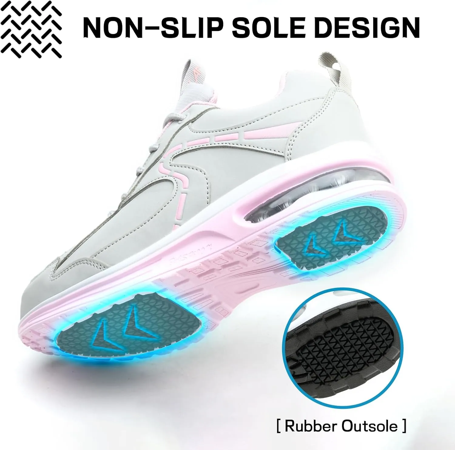 Waterproof Steel Toe Shoes for Women Non-Slip Puncture-Proof Work Safety Shoes Sneakers Comfortable Lightweight Fashion Footwear for Construction Industrial Shoes