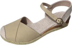 Wedge Sandals for Womens Fashion Arch Support Sandals Elegant Orthopedic Sandal Closed Toe Buckle Ankle Strap Espadrilles Flatform Wedge Casual Shoes Bohemia Beach Shoes