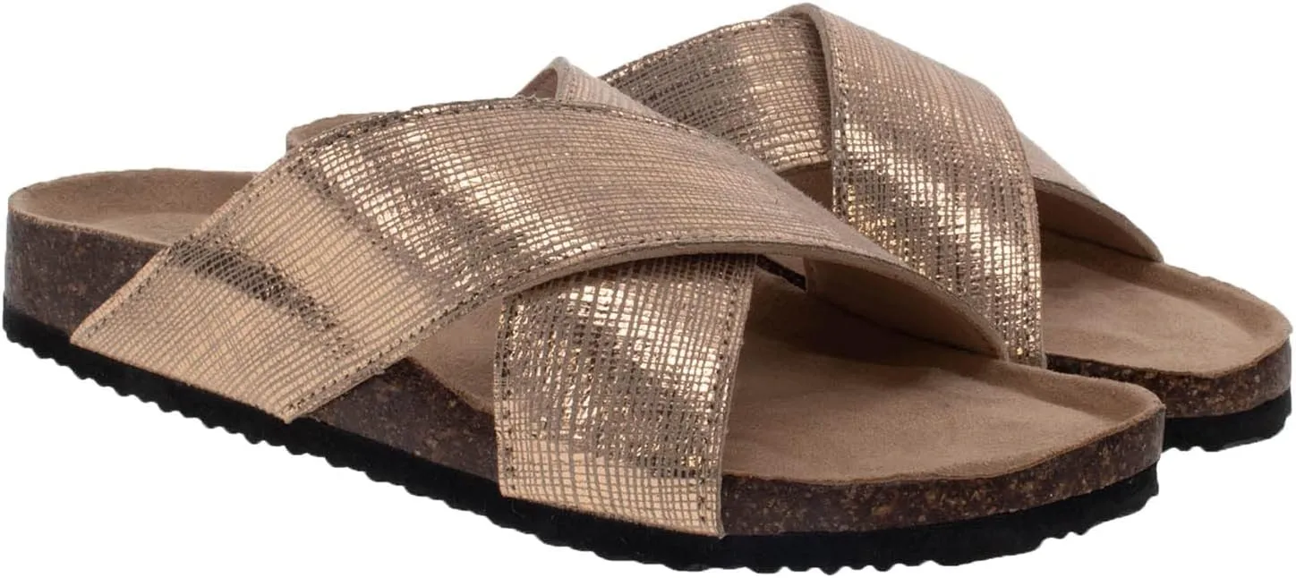 Western Chief Women's Metallic Cross Sandals