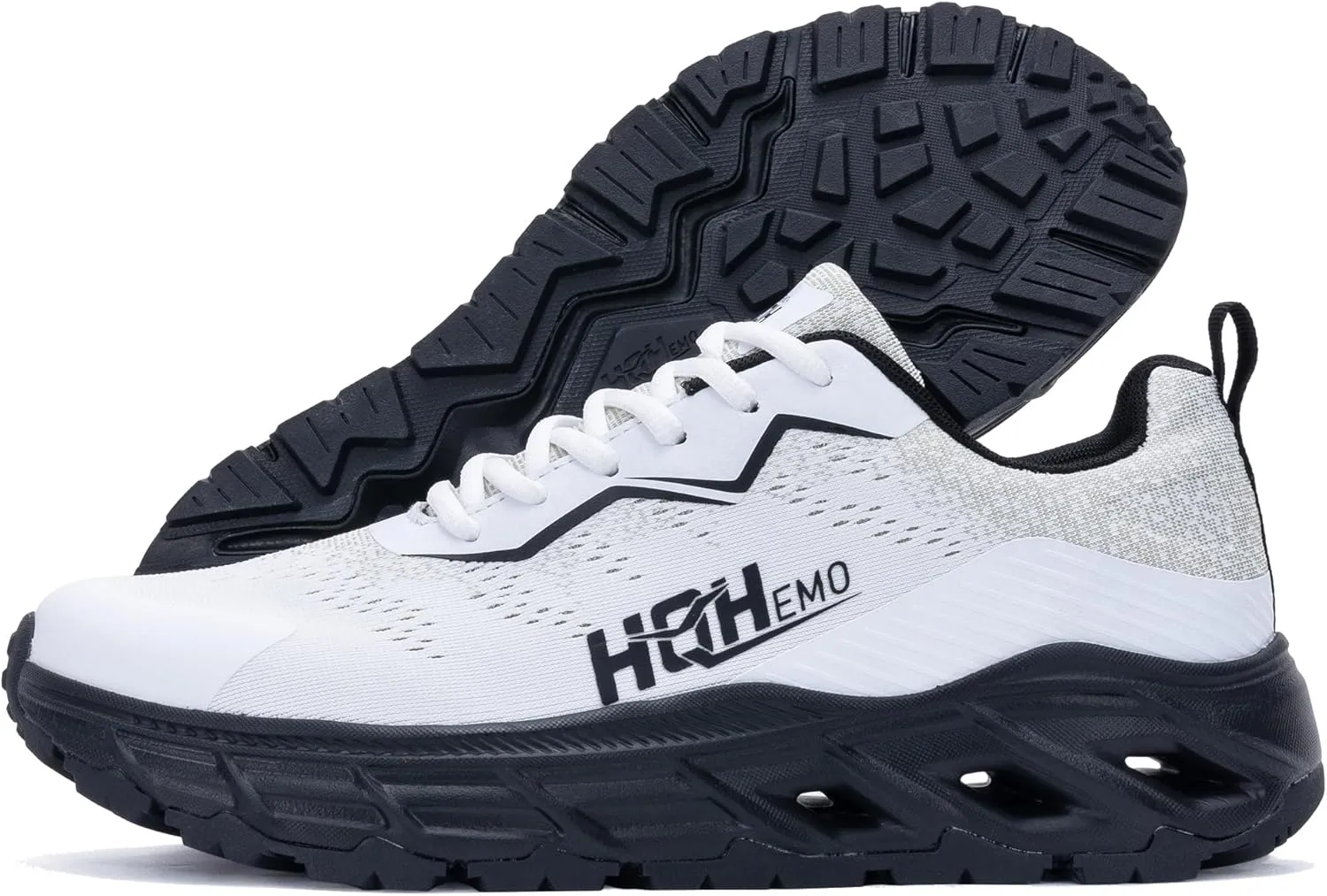 Wide Trail Running Shoes for Mens - FALKON 1.0 Waterproof Hiking Sneakers Wide Width for Outdoor with Jet-Holes Sole
