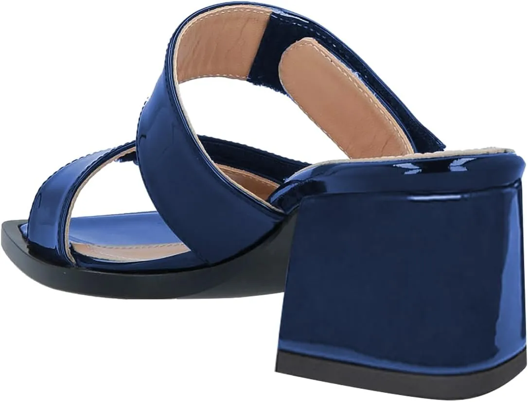 Women Classic Open Toe Block Low Heel Mules Slip On Ladies Comfy Casual Slipper Shoes Size 4-16 US