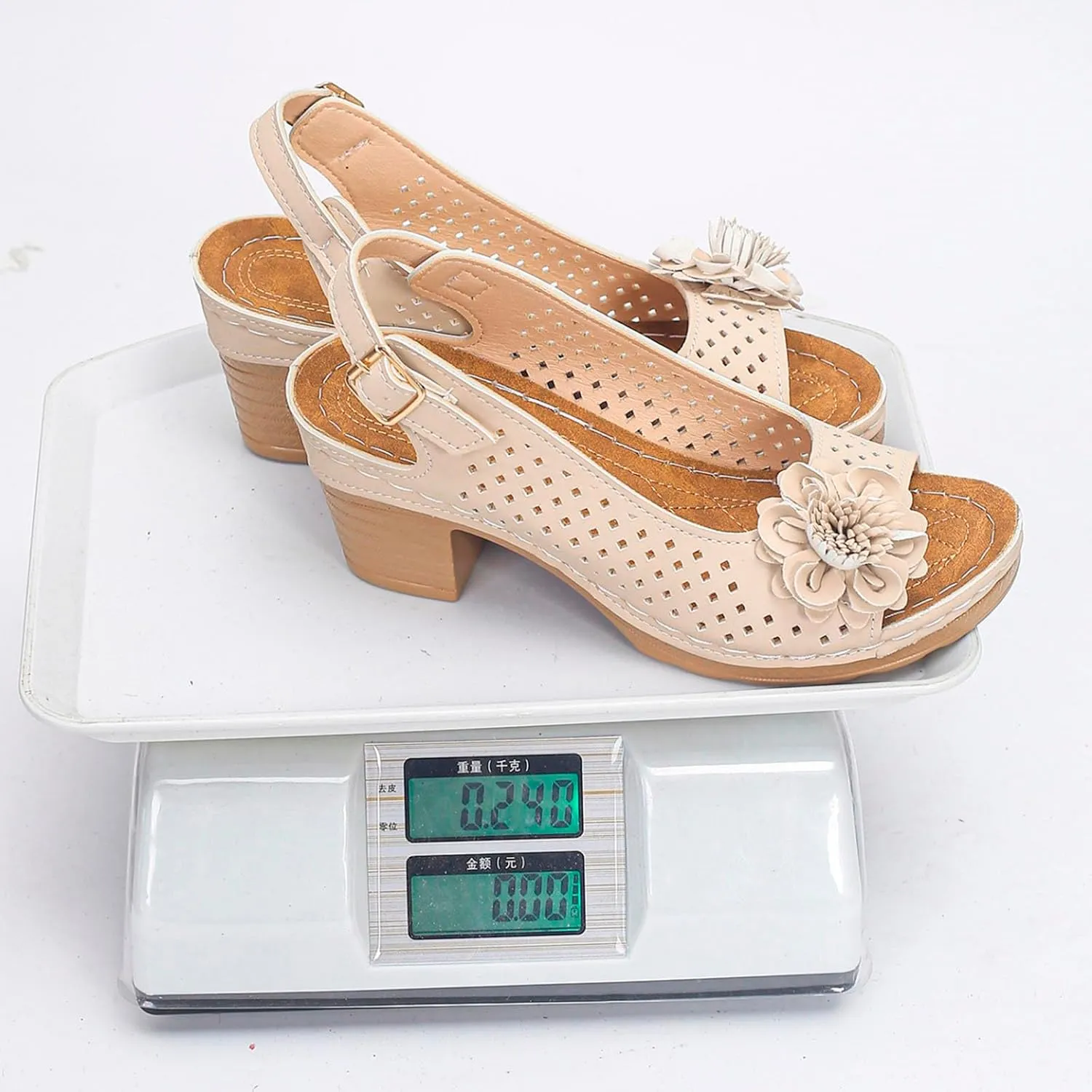 Women Comfy Casual Shoe Open Toe Hollow Flower Wedge Heel Slippers Sandals Flip Flops Women 8 Sandals