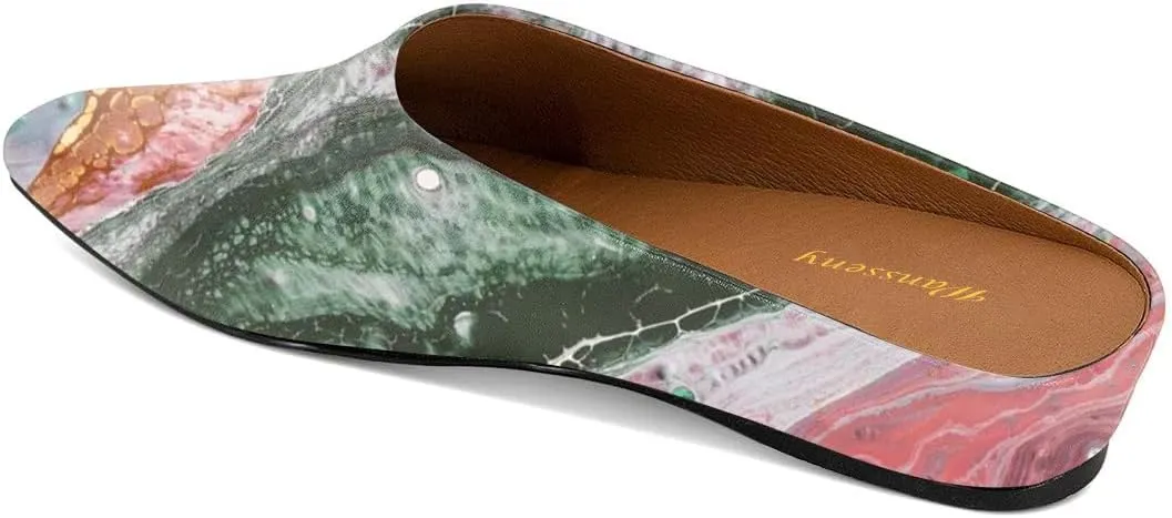 Women Fashion Round Toe Comfortable Flat Heel Mules Slip On Indoor Outdoor Daily Slippers Size 4-16 US