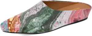 Women Fashion Round Toe Comfortable Flat Heel Mules Slip On Indoor Outdoor Daily Slippers Size 4-16 US