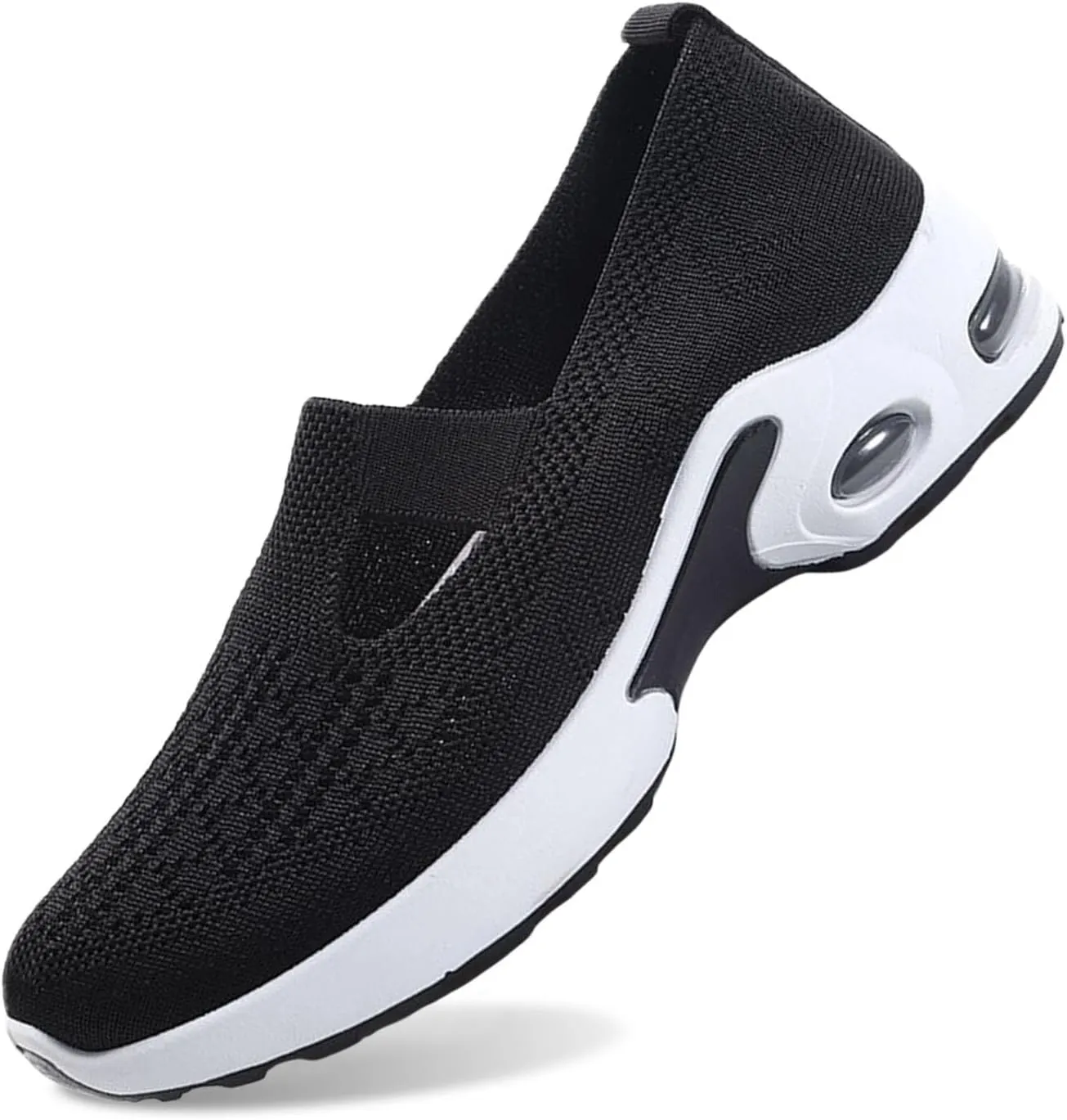 Women Knit Mesh Orthopedic Shoes Slip-On Air Cushion Walking Shoes Lightweight Breathe Arch Support Anti-Skid Sports Loafers