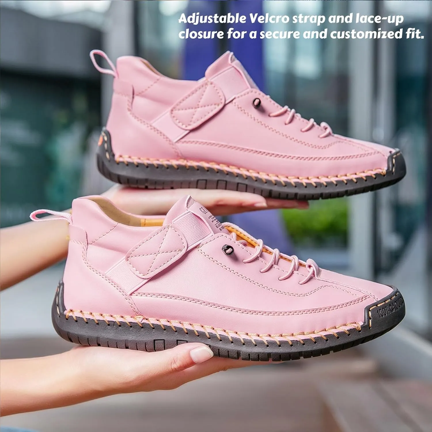 Women Vintage Leather Ankle Boots Handmade Casual Shoes with Non-Slip Sole and Comfortable Fit