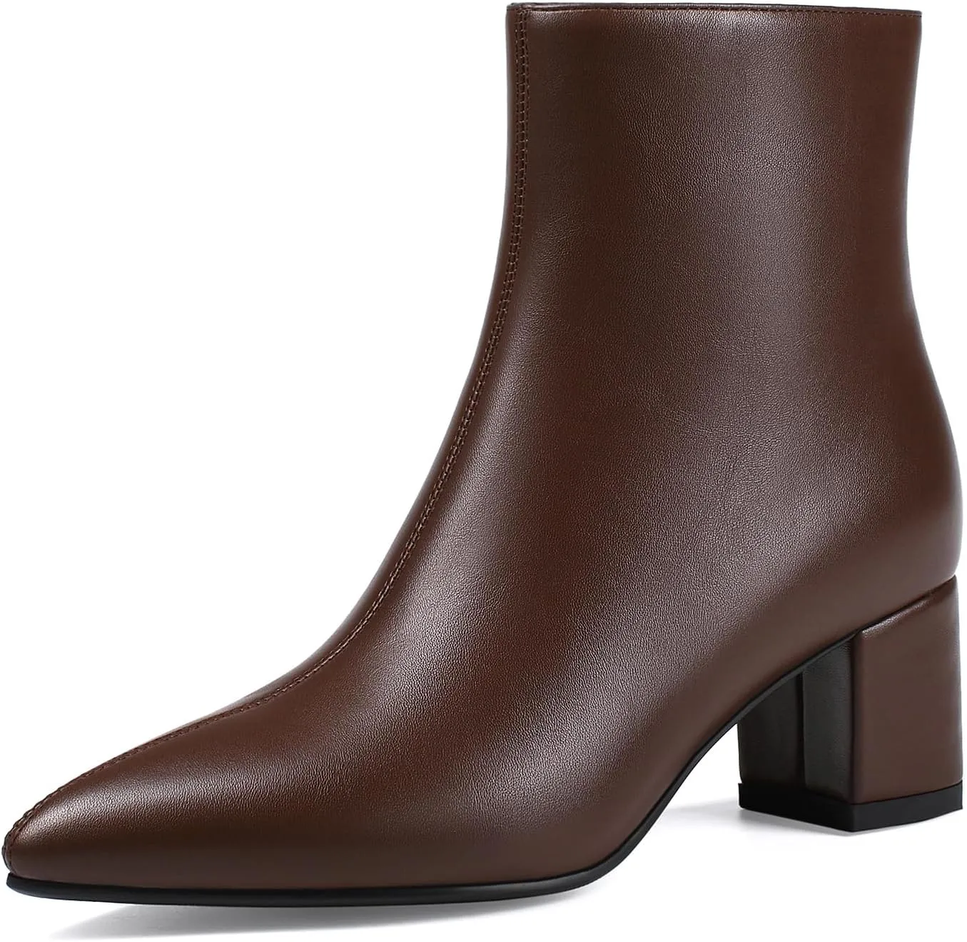 Women's Ankle Boots Pointed Toe Chunky Block Heel Short Boots for Women Low Heeled Booties