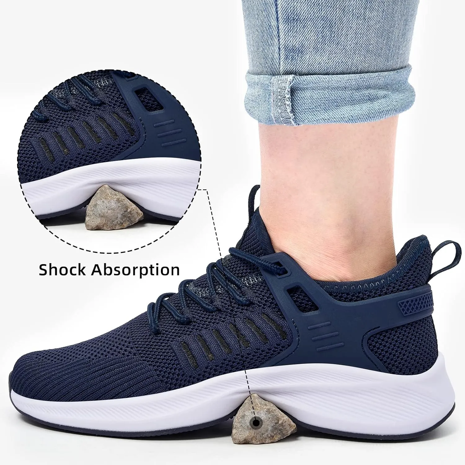 Womens Athletic Walking Shoes - Running Tennis Shoes Jogging Workout Lightweight Breathable Slip on Sneakers for Indoor Outdoor Gym Travel Work