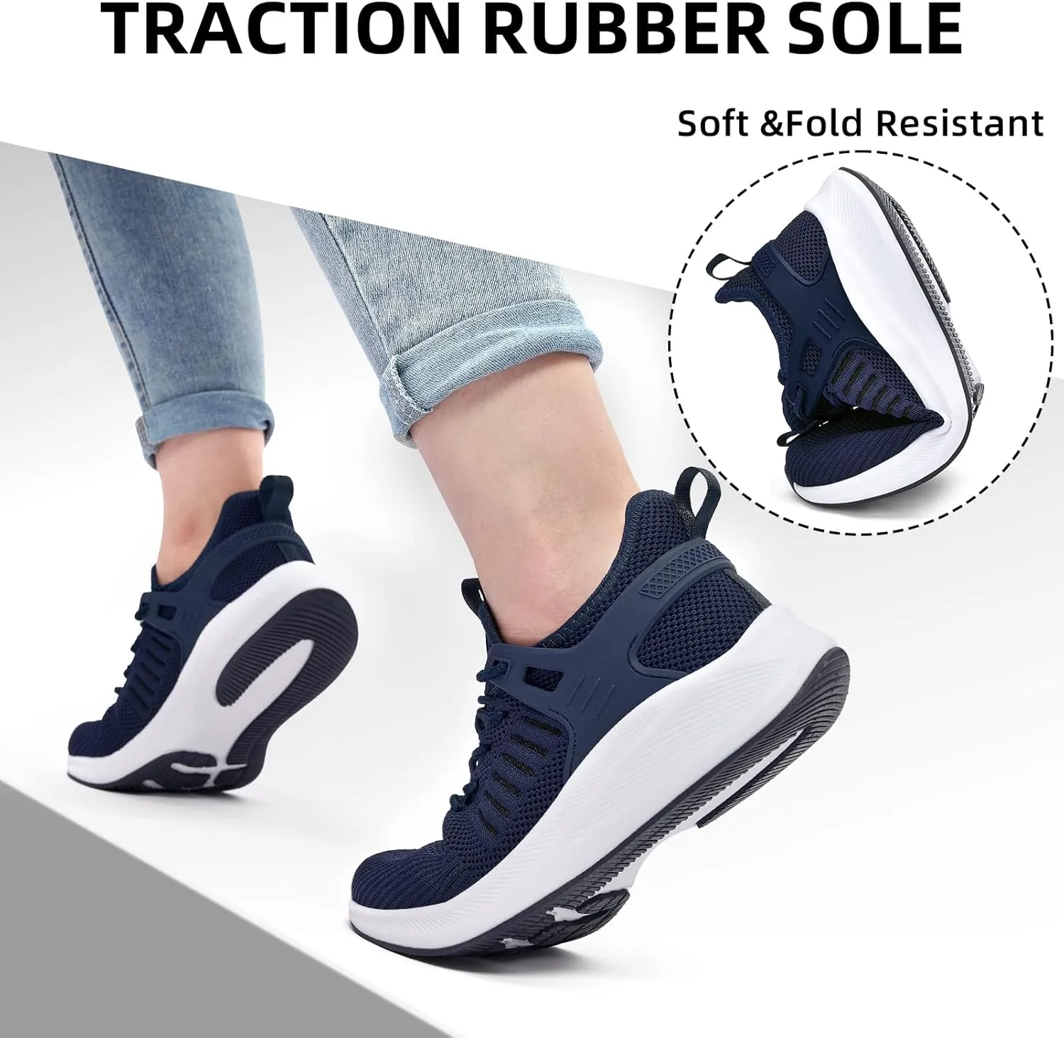 Womens Athletic Walking Shoes - Running Tennis Shoes Jogging Workout Lightweight Breathable Slip on Sneakers for Indoor Outdoor Gym Travel Work