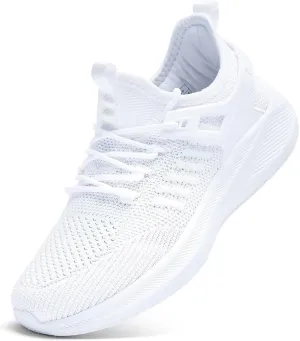 Womens Athletic Walking Shoes - Running Tennis Shoes Jogging Workout Lightweight Breathable Slip on Sneakers for Indoor Outdoor Gym Travel Work