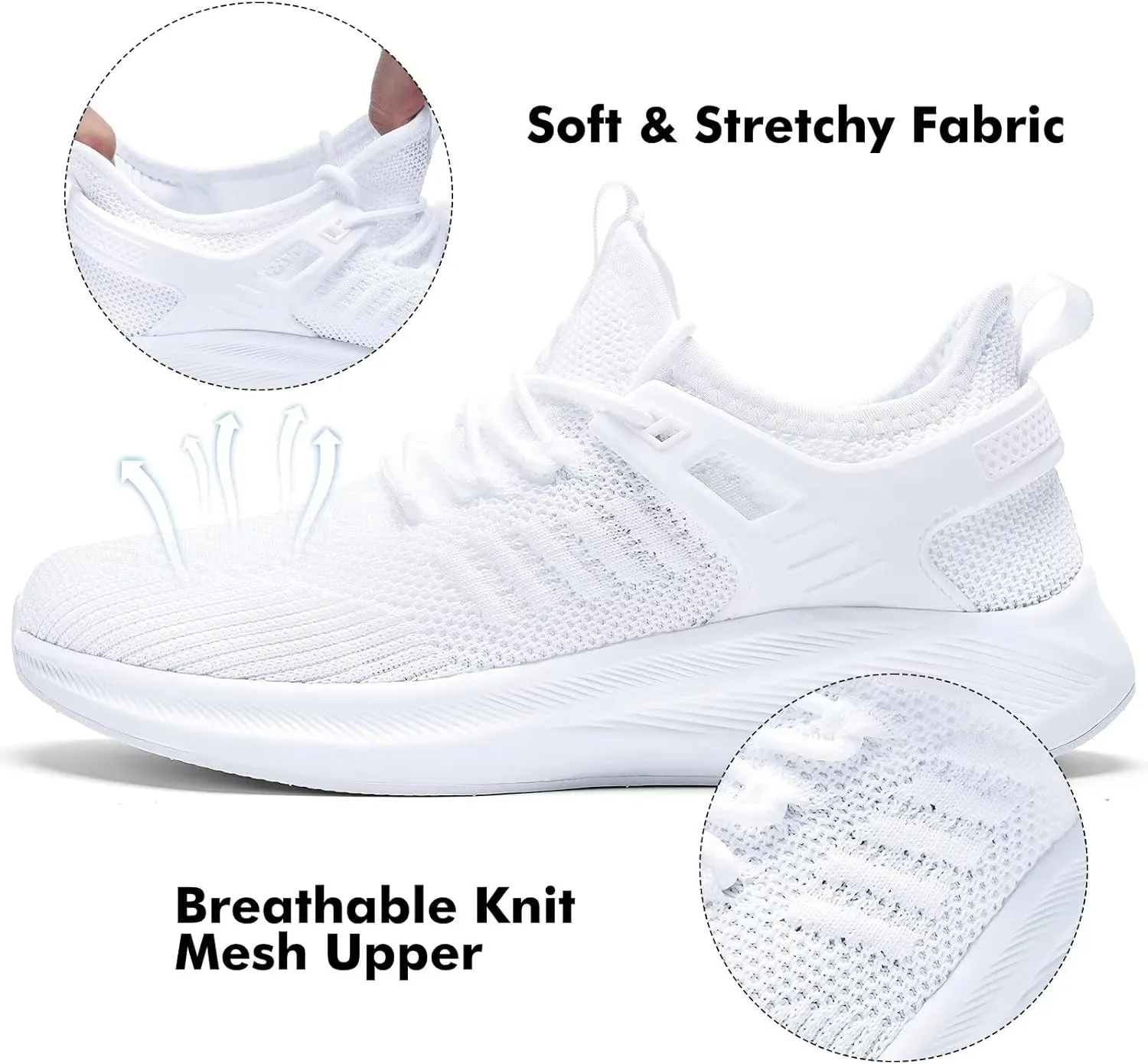 Womens Athletic Walking Shoes - Running Tennis Shoes Jogging Workout Lightweight Breathable Slip on Sneakers for Indoor Outdoor Gym Travel Work