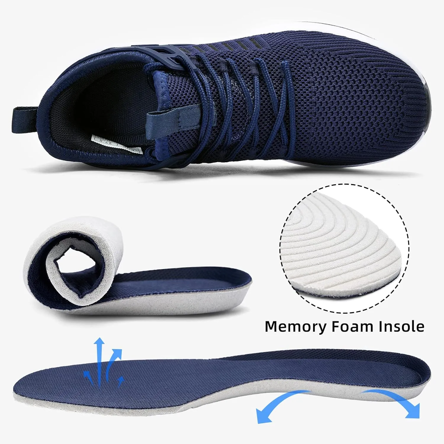 Womens Athletic Walking Shoes - Running Tennis Shoes Jogging Workout Lightweight Breathable Slip on Sneakers for Indoor Outdoor Gym Travel Work