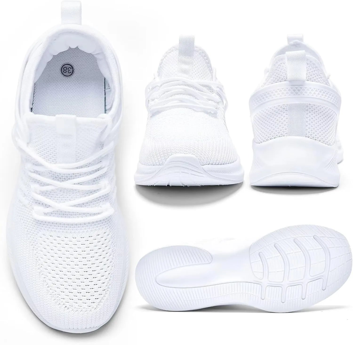 Womens Athletic Walking Shoes - Running Tennis Shoes Jogging Workout Lightweight Breathable Slip on Sneakers for Indoor Outdoor Gym Travel Work