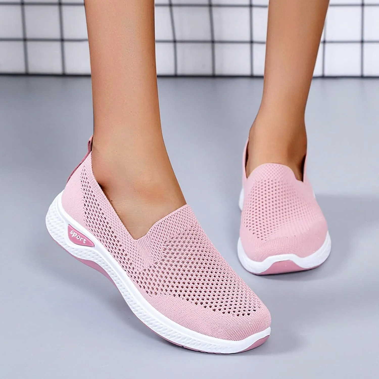 Womens Breathable Slip On Shoes Casual Comfortable Walking Sneakers Lightweight Canvas Flats Non Slip Loafers