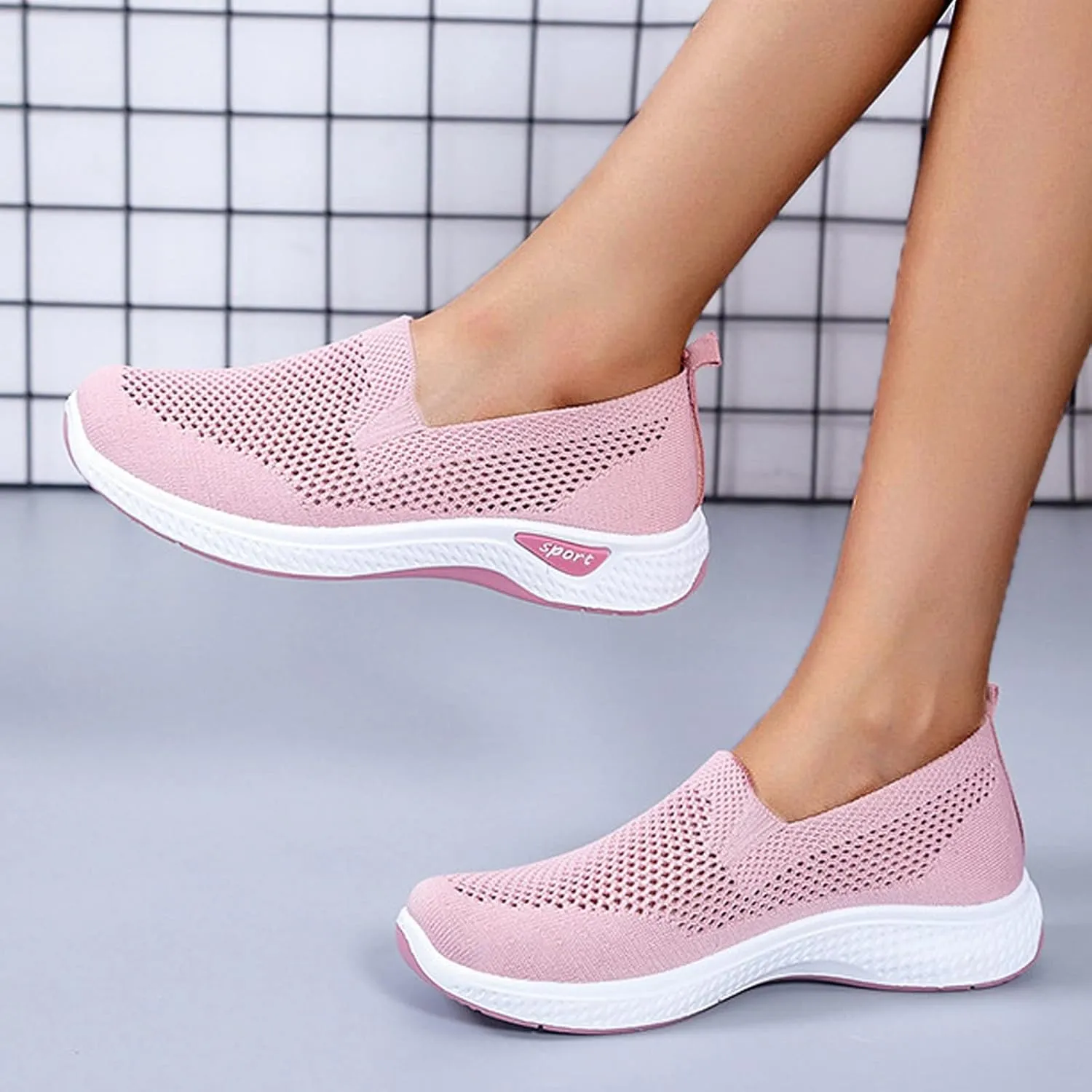 Womens Breathable Slip On Shoes Casual Comfortable Walking Sneakers Lightweight Canvas Flats Non Slip Loafers