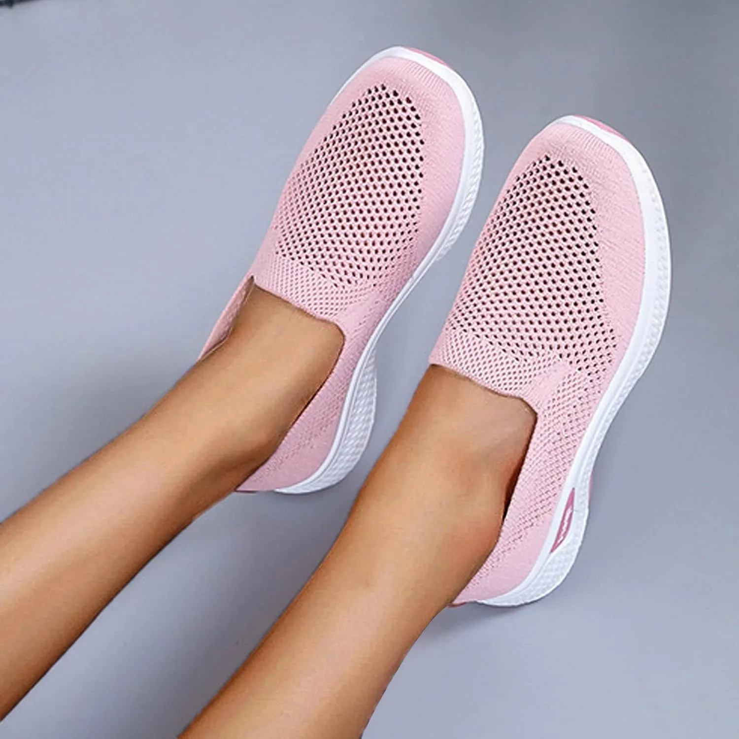 Womens Breathable Slip On Shoes Casual Comfortable Walking Sneakers Lightweight Canvas Flats Non Slip Loafers
