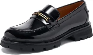 Women's Business Casual Chunky Loafers - Comfortable Platform Slip-Ons