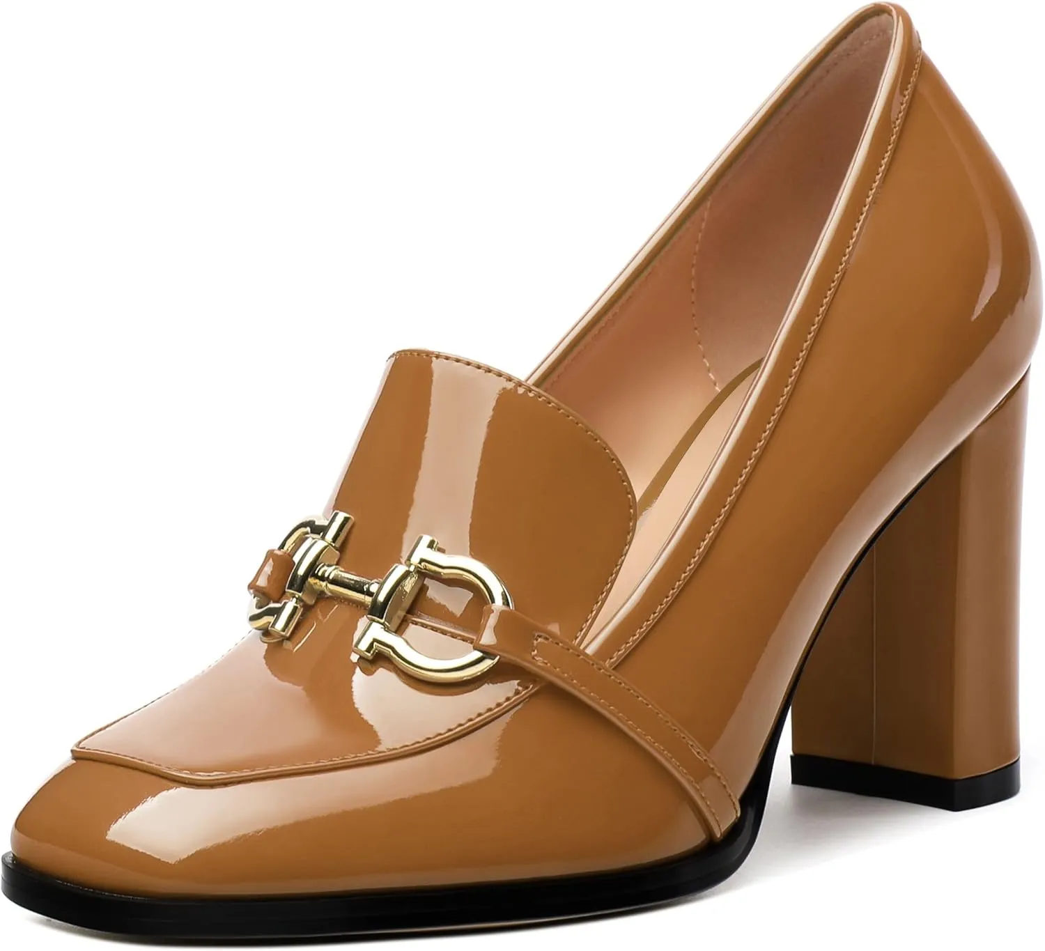 Women's Chunky Heel Square Toe Pumps, Heel High Loafers for Women, Office Commuter Party Prom Single Shoes