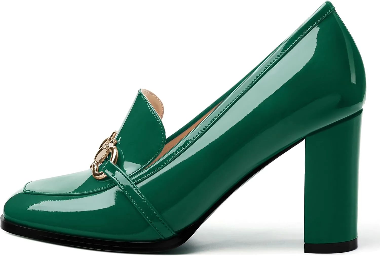 Women's Chunky Heel Square Toe Pumps, Heel High Loafers for Women, Office Commuter Party Prom Single Shoes