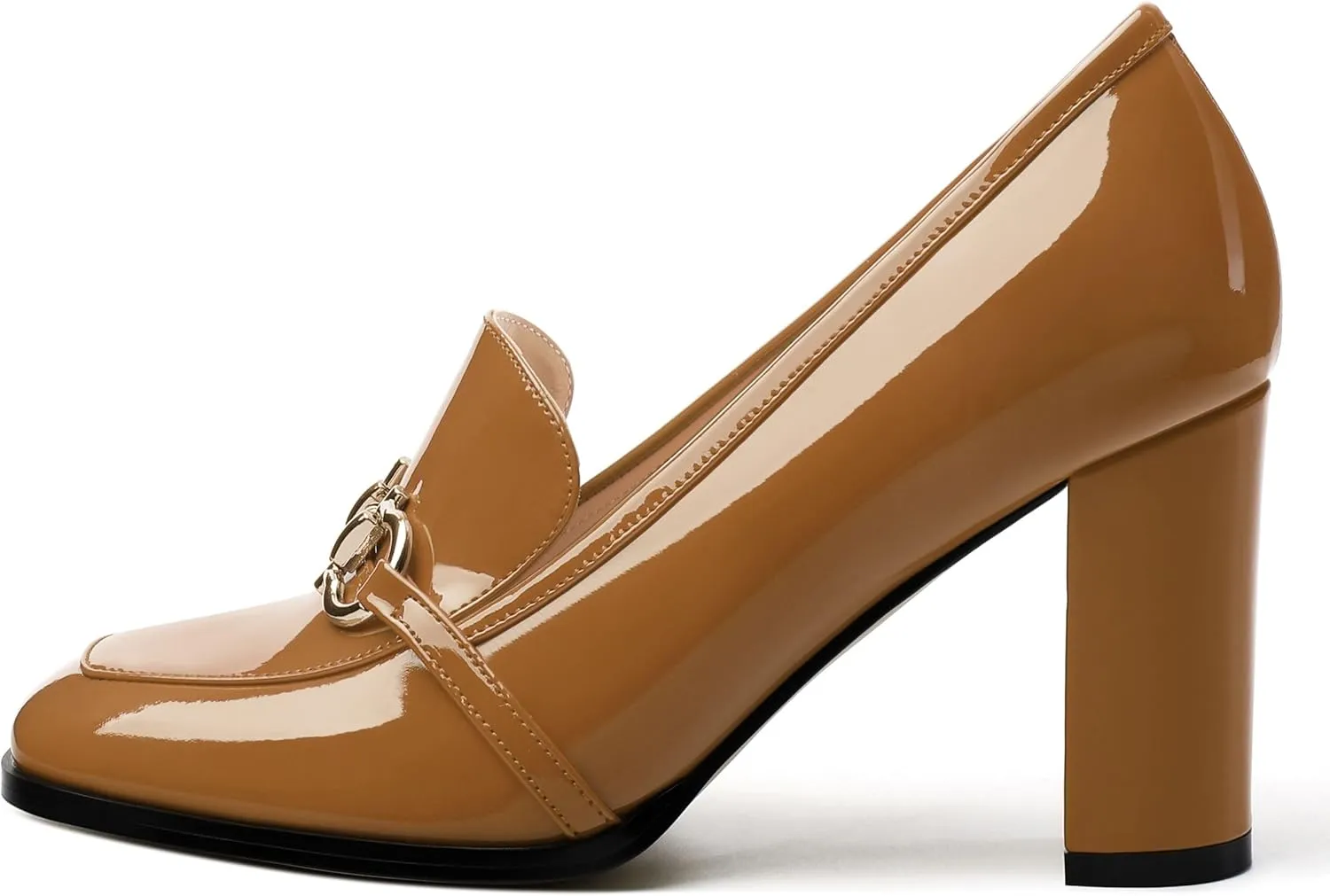 Women's Chunky Heel Square Toe Pumps, Heel High Loafers for Women, Office Commuter Party Prom Single Shoes