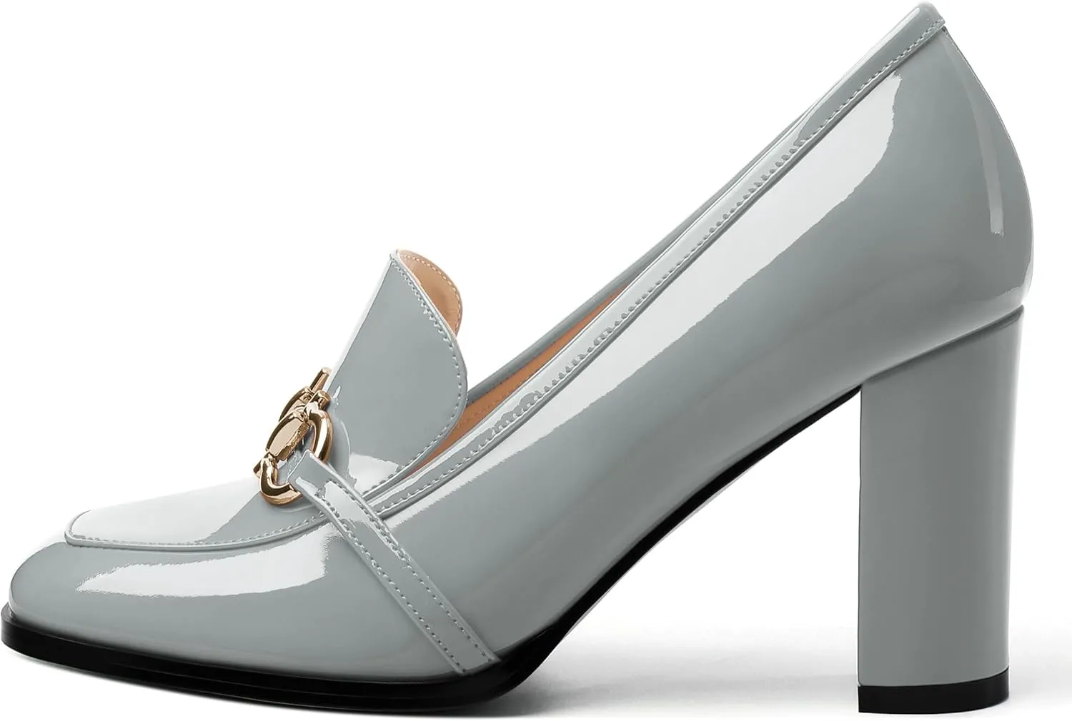 Women's Chunky Heel Square Toe Pumps, Heel High Loafers for Women, Office Commuter Party Prom Single Shoes