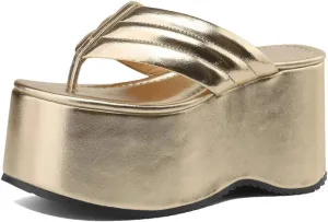 Women's Cow Leather Thick Bottom Peep Toe Mules - Wedges for Summer, Slingback Flip Flop Sandals