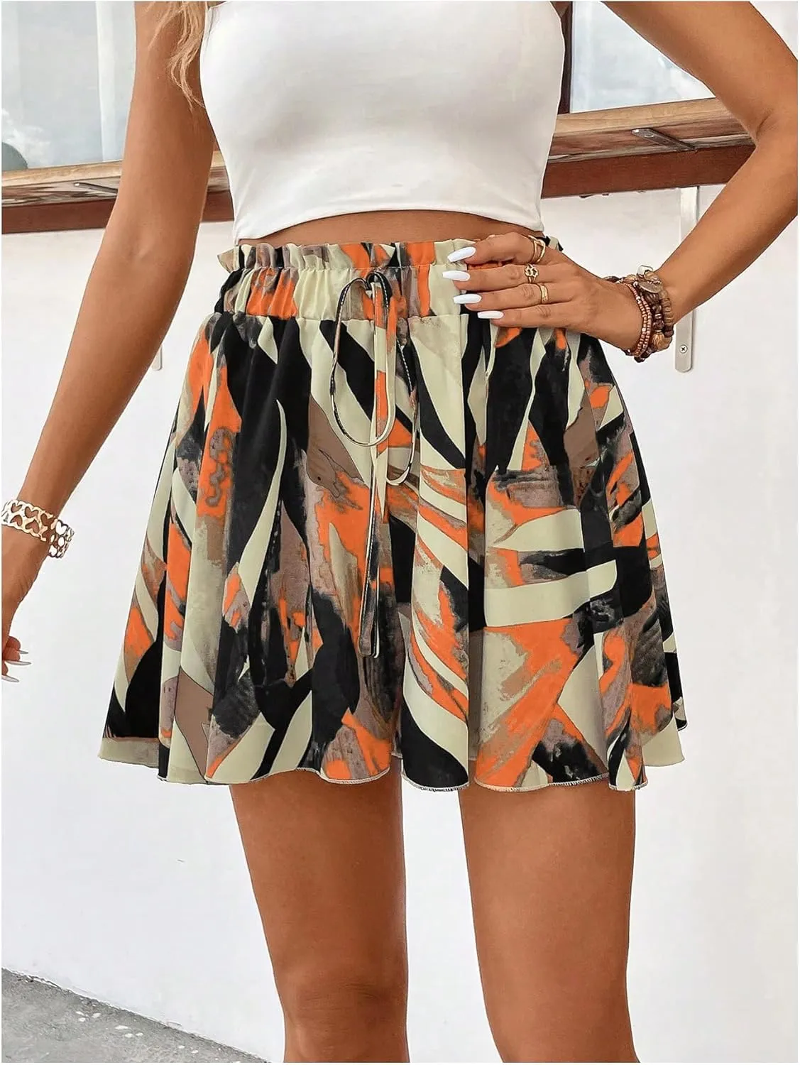 Women's Flowy Shorts Beach Vacation Summer High Waist Wide Leg Casual Dressy Shorts