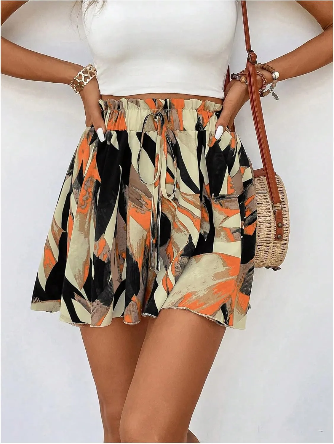 Women's Flowy Shorts Beach Vacation Summer High Waist Wide Leg Casual Dressy Shorts