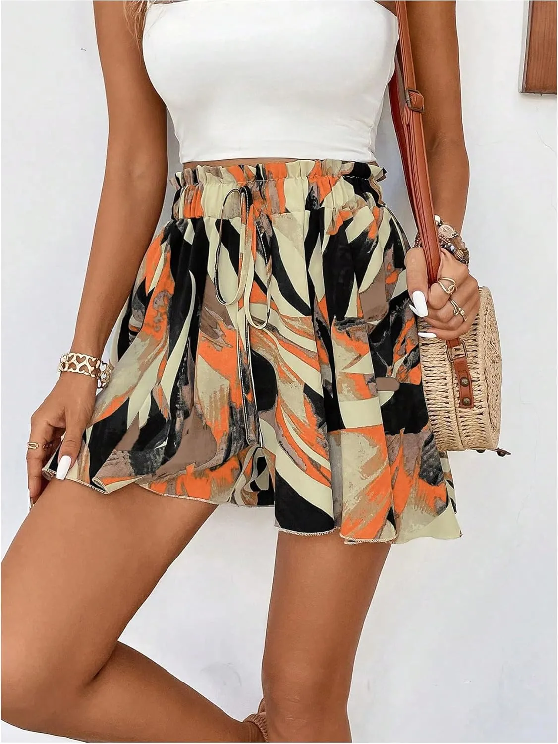 Women's Flowy Shorts Beach Vacation Summer High Waist Wide Leg Casual Dressy Shorts