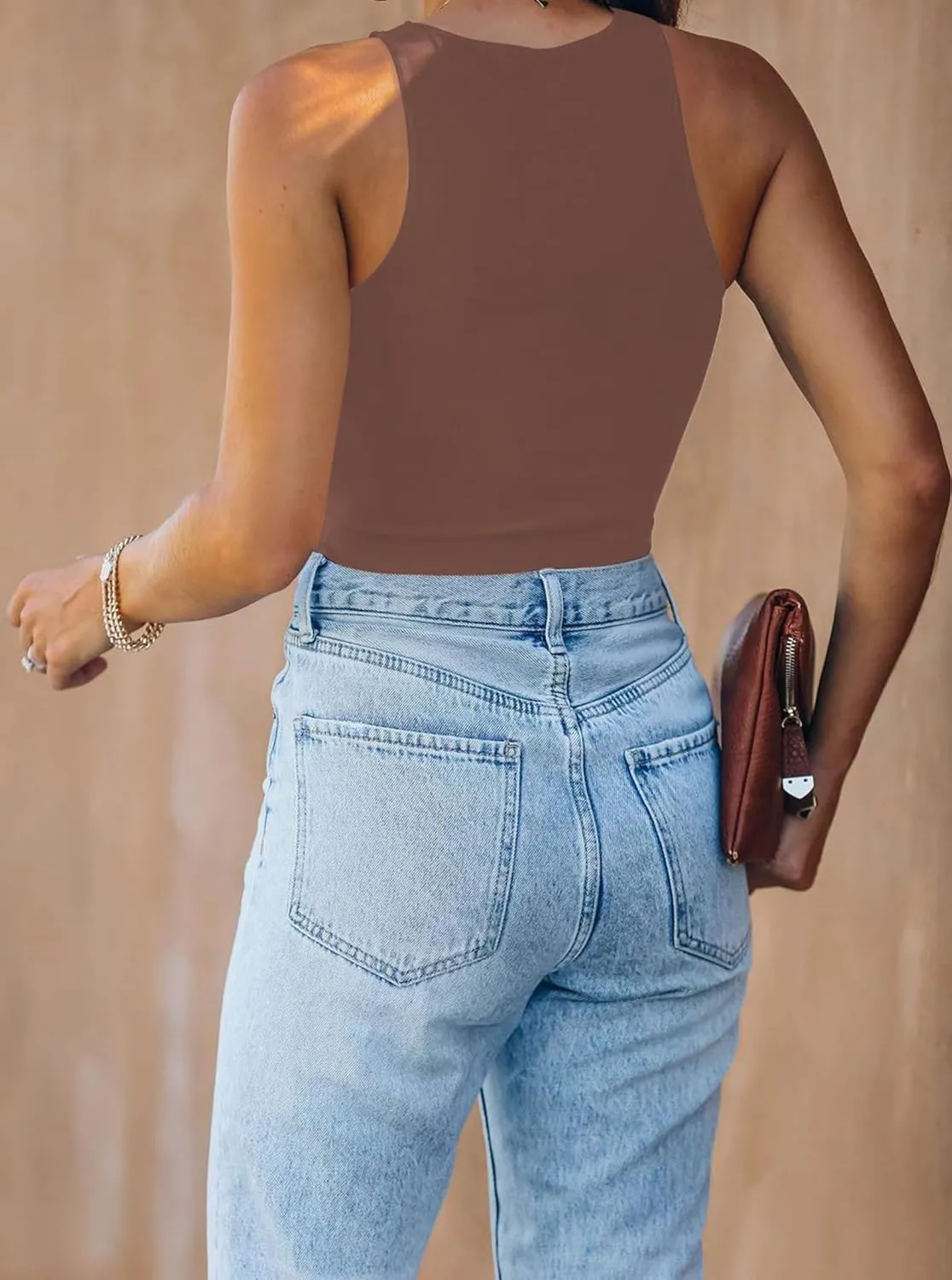 Womens Halter Tops Summer Sleeveless Shirts Sexy High Neck Fitted Tops Racer Back Tank Tops Blouses