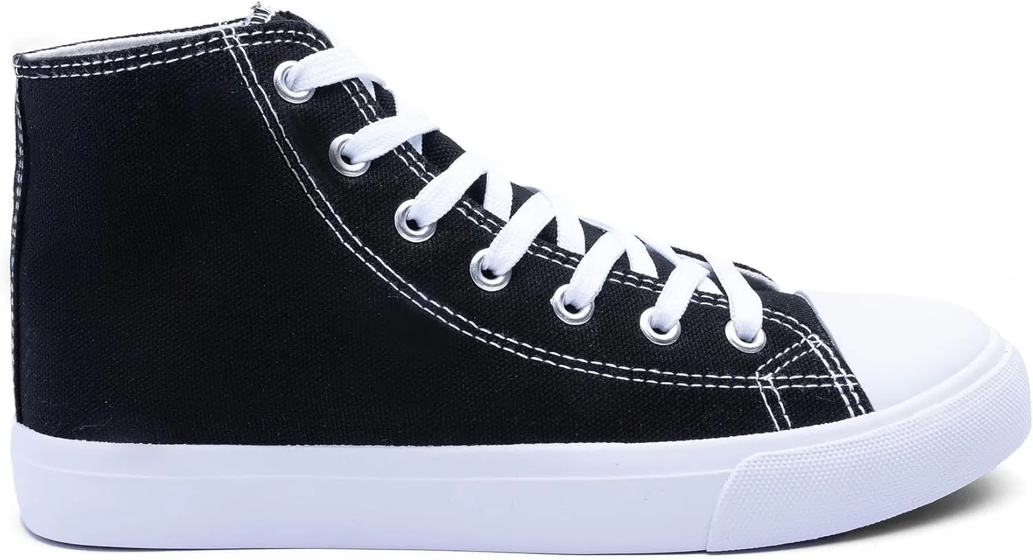 Women's High-Top Canvas Sneakers – Classic Lace-Up Casual Shoes with Extra Shoelaces – Comfortable, Stylish, and Durable