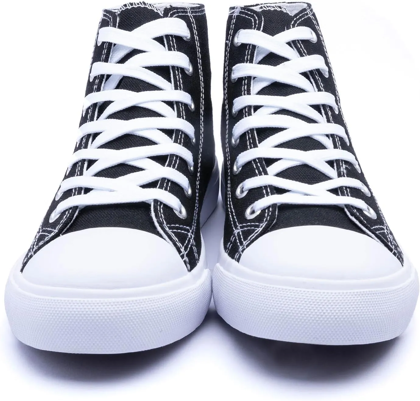 Women's High-Top Canvas Sneakers – Classic Lace-Up Casual Shoes with Extra Shoelaces – Comfortable, Stylish, and Durable
