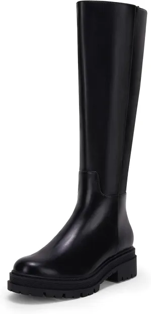 Women's Knee High Platform Boots Chunky Block Heel Side Zipper Fall Boots Winter Riding Boot