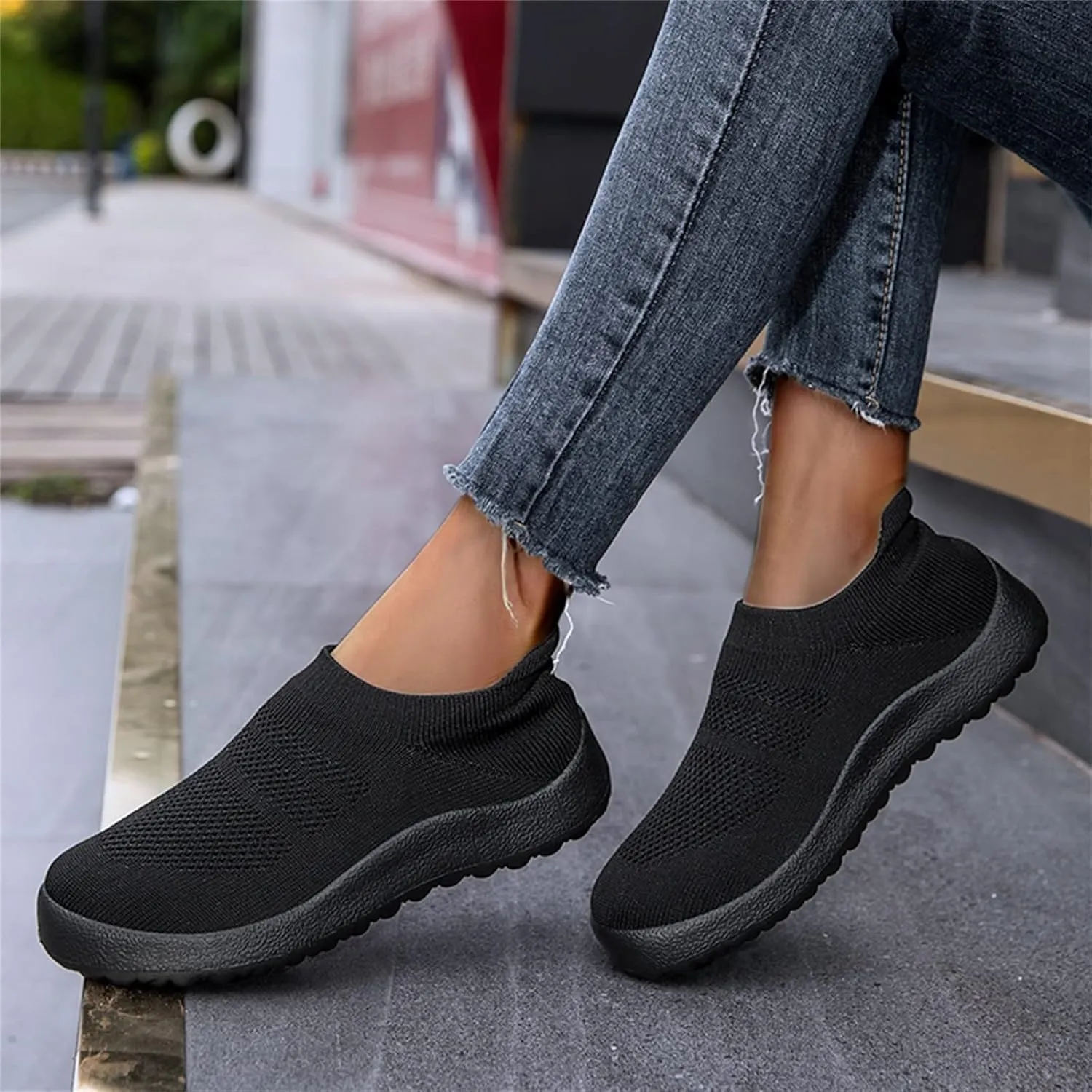 Womens Ladies Walking Running Shoes Slip On Lightweight Tennis Shoes Men Mesh Women Casual Shoes Men Shoes Sneakers Red Tennis Shoe Loafers Shoe