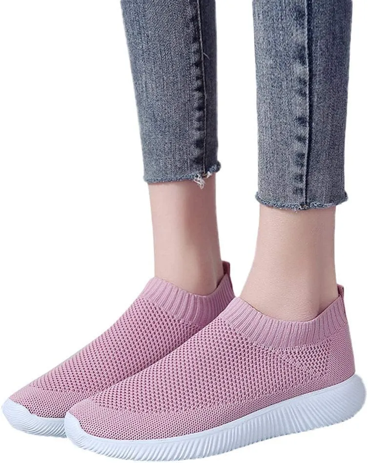 Womens Ladies Walking Running Shoes Slip On Lightweight Tennis Shoes Men Mesh Women Casual Shoes Men Shoes Sneakers Red Tennis Shoe Loafers Shoe