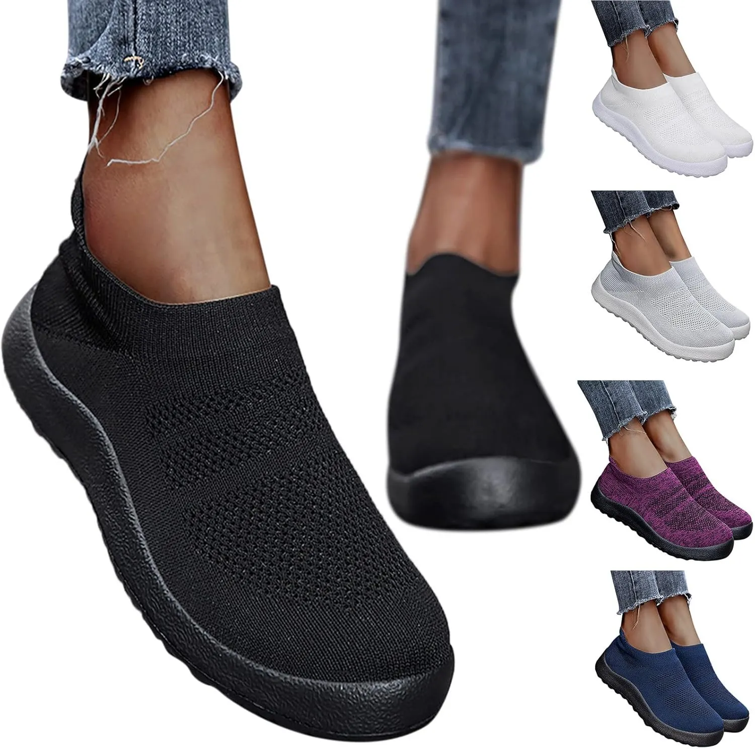 Womens Ladies Walking Running Shoes Slip On Lightweight Tennis Shoes Men Mesh Women Casual Shoes Men Shoes Sneakers Red Tennis Shoe Loafers Shoe