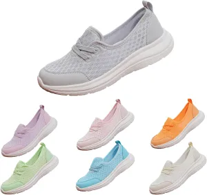 Womens Loafers Slip On Shoes Low Top Fashion Sneakers Breathable Slip On Arch Support Non-Slip Shoes Casual Walking Shoes