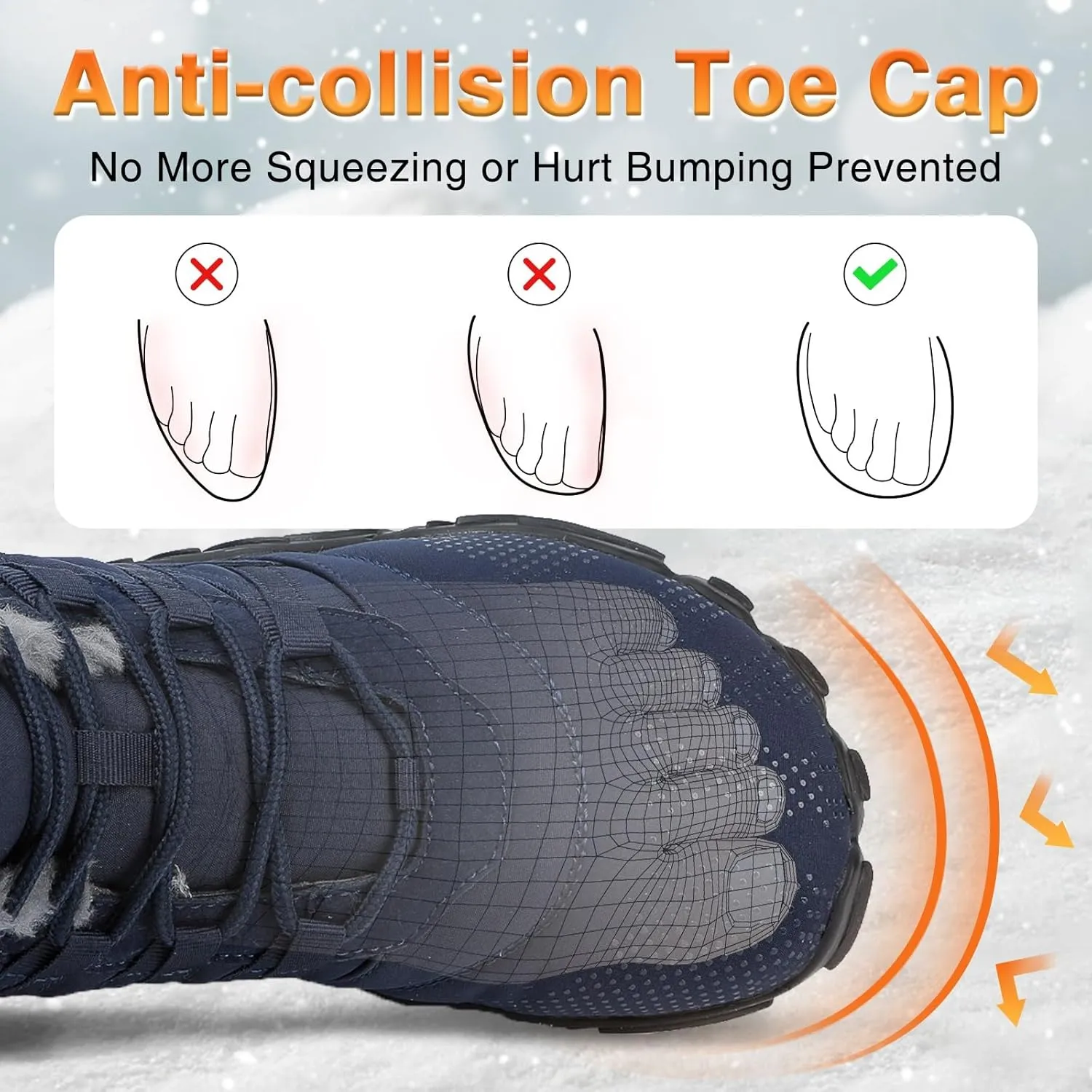 Womens Mens Barefoot Boots Shoes Minimalist Winter Snow Boots Warm Ankle Booties Zero Drop Sole Wide Toe Box Slip on Sneakers