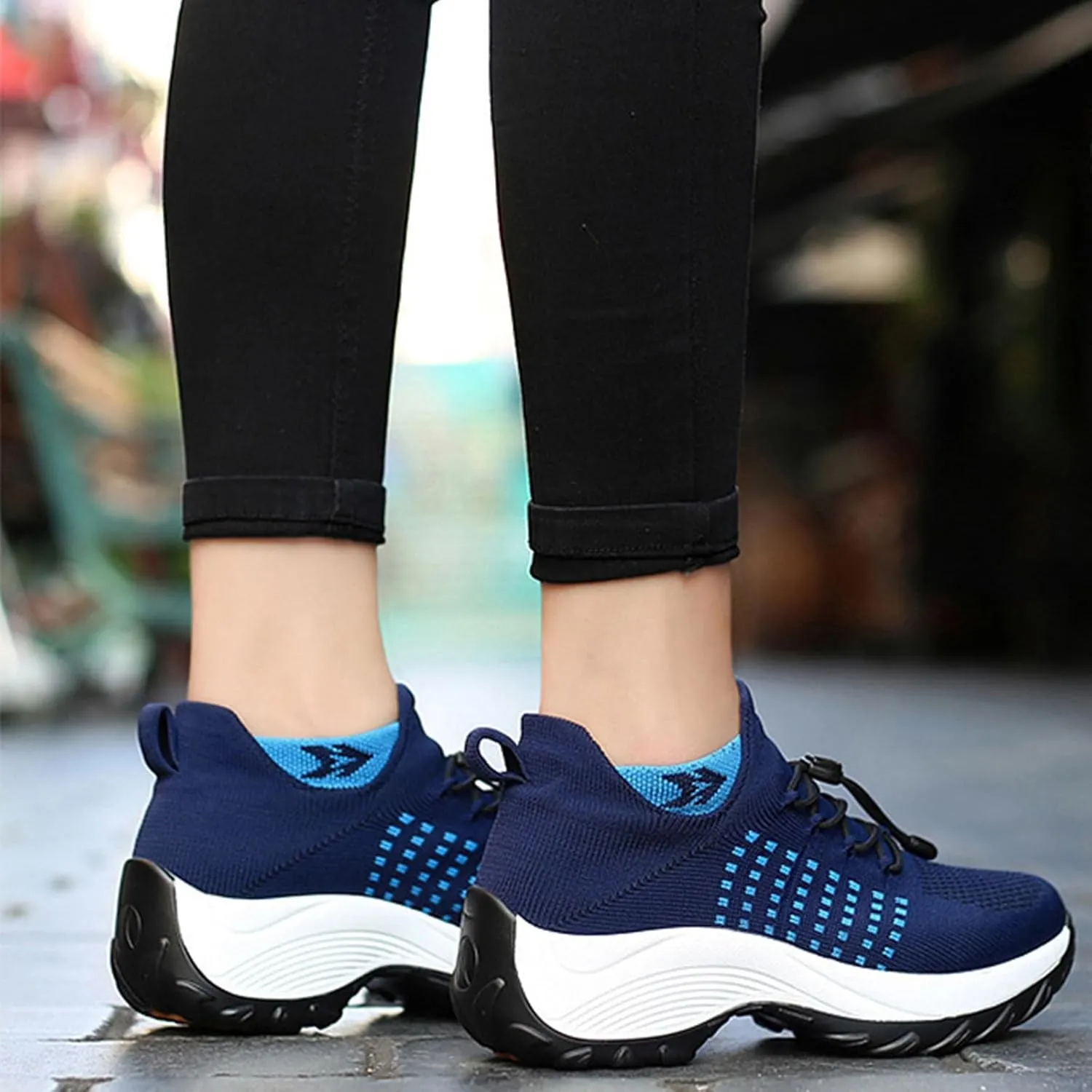 Women's Orthopedic Sneakers Comfortable Breathable Mesh Upper Walking Shoes Air Cushion Stretch Orthowear Shoes