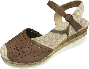 Women's Platform & Wedge Sandals Summer Closed Toe Hollow Out Orthopedic Shoes Comfort Breathable Slip On Summer Sandals with Adjustable Buckle Ankle Strap